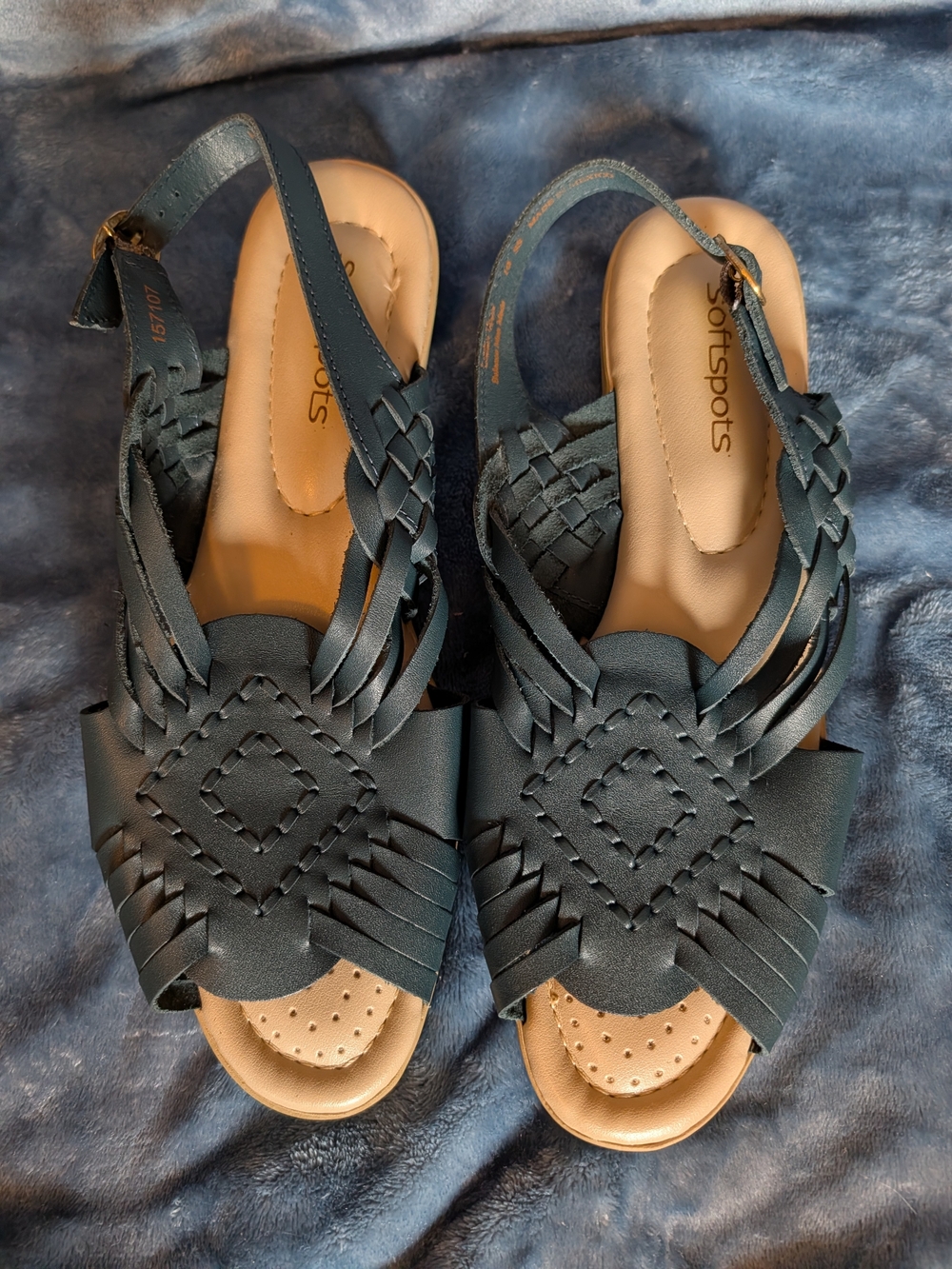 Softspots Women's Braided Slingback Sandals - Teal